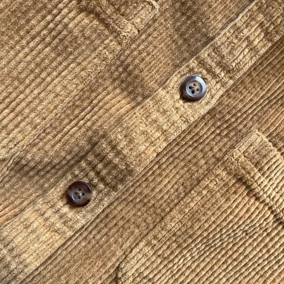L.L. Bean Womens L Comfort Cord Shirt Jacket Brown Corduroy Button Front Shacket - Picture 7 of 10